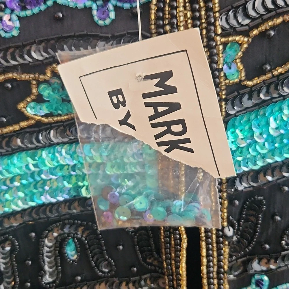 Vintage deadstock 90s Mark& John by Gopal sequined hand sewn jacket - Picture 7 of 7